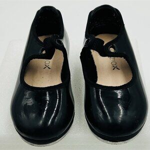 Capezio Girls Tap Shoes Black Size 10M Tele Tone Tap Patent N625C